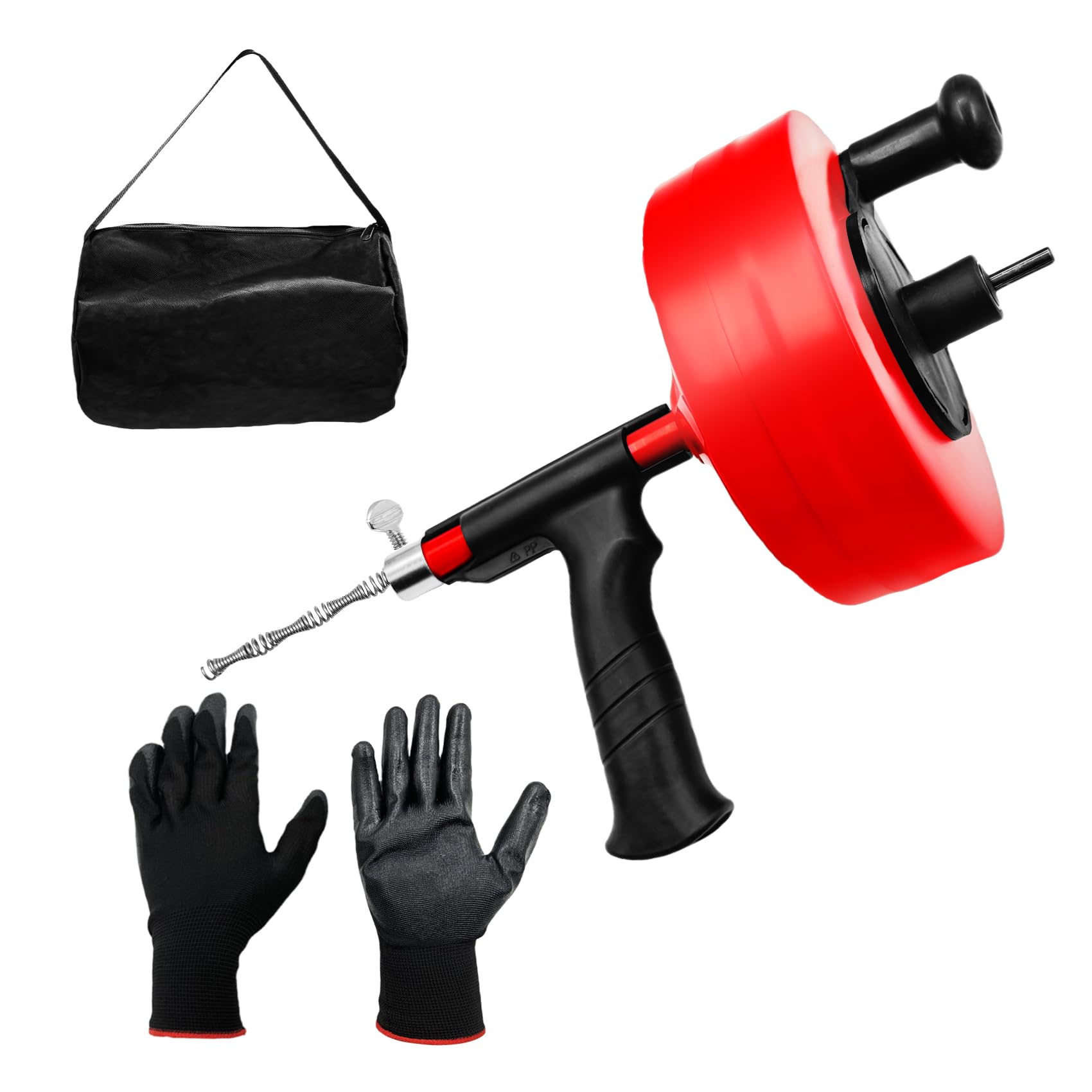 50 Ft Plumbing Snake Tools, Drain Snake with Drill Attachment